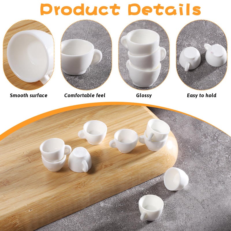 Exclaith 30Pcs Mini Coffee Cups Dollhouse Tiny Coffee Drink Cup Plastic Miniature Tea Mugs Lovely Tableware Coffe Ornaments Small for Desktop Kitchen Crafts Decorations Accessories - Image 3